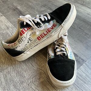 VANS Men's Old Skool 'Radical Positivity' Black Sneakers Size 8.5